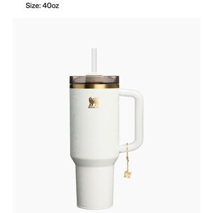 Stanley White and Gold Tumbler